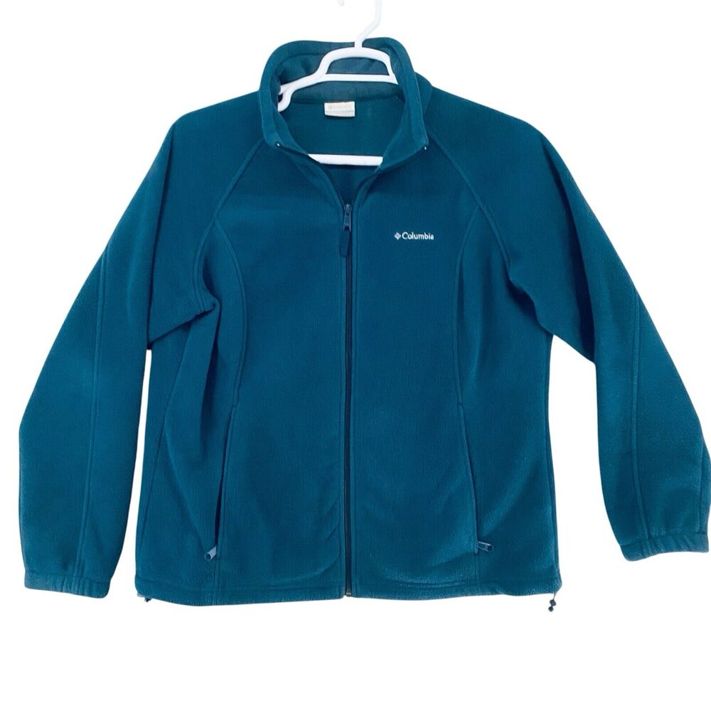 Columbia Jacket Mens Large Blue Full Zip Fleece Zip Pocket Sweater Hiking‎